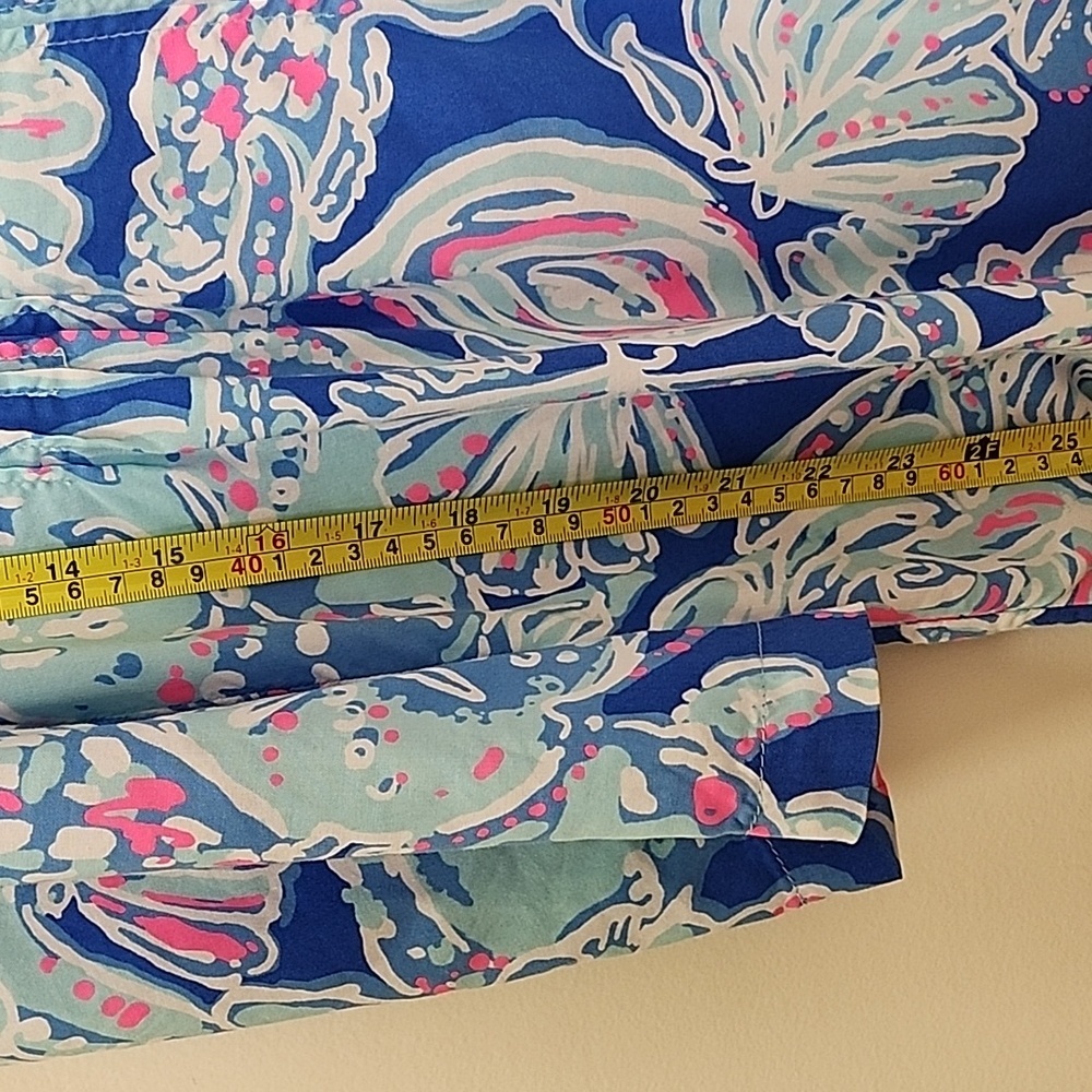 Lilly Pulitzer Preppy Dylan Tunic multi palm beach pop over blouse Size Medium - Picture 13 of 16